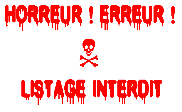 Horreur ! Erreur 403 : Listage interdit